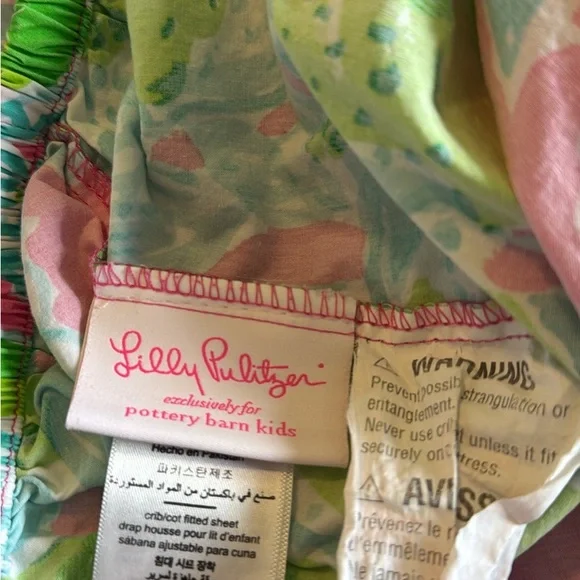 Lilly Pulitzer Pink and Green Floral Fabric - Picture 3 of 5